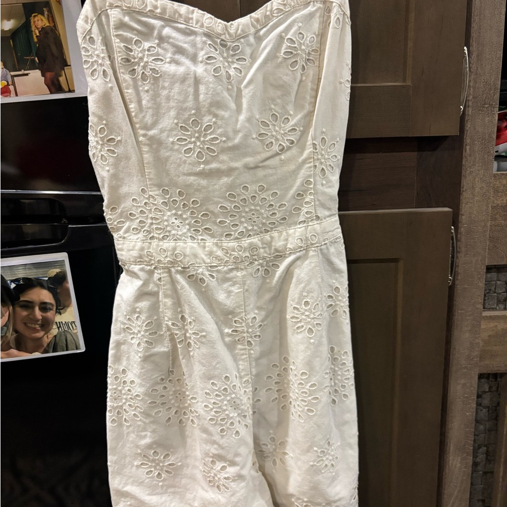 Hollister White Sequin Jumpsuit Sleeveless Sweetheart